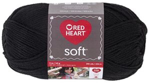 red heart soft yarn, black (e728.4614)