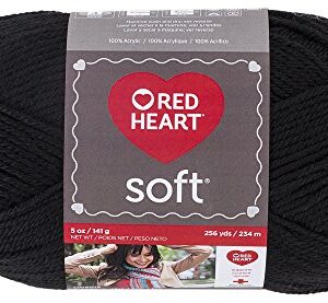 Red Heart Soft Yarn, Black (E728.4614)