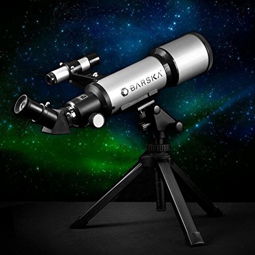 BARSKA Starwatcher 400x70mm Refractor Telescope w/ Tabletop Tripod & Carry Case