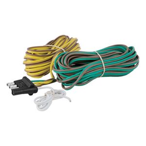 curt 57220 4-pin flat wiring harness for rewiring trailer, includes 20-foot wires