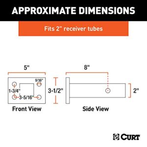 CURT 48327 Pintle Mount for 2-Inch Hitch Receiver, 20,000 lbs, 6-Inch Length
