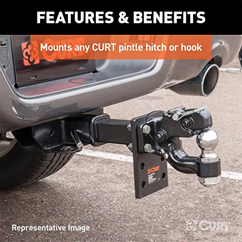 CURT 48326 Pintle Mount for 2-Inch Hitch Receiver, 20,000 lbs, 6-Inch Length
