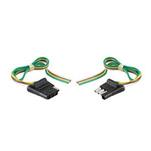 curt 58304 4-pin flat wiring harness, 12-inch vehicle-side and trailer-side wires