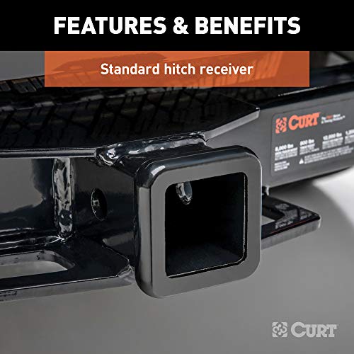 CURT 31012 2-Inch Front Receiver Hitch, Select Cadillac, Chevrolet, GMC Trucks, SUVs, Black