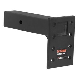 CURT 48329 Adjustable Pintle Mount for 2-1/2-Inch Hitch Receiver, 18,000 lbs, 6-1/2-Inch Drop, 8-Inch Length , Black