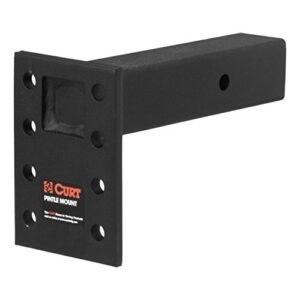 CURT 48329 Adjustable Pintle Mount for 2-1/2-Inch Hitch Receiver, 18,000 lbs, 6-1/2-Inch Drop, 8-Inch Length , Black