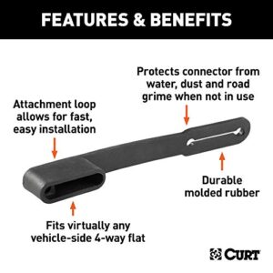 CURT 58200 Vehicle-Side 4-Pin Flat Trailer Wiring Harness Connector Dust Cover