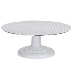 ateco cast iron and non-slip pad cake stand, 12 inch, white