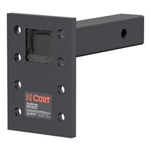 curt 48325 adjustable pintle mount for 2-inch hitch receiver, 15,000 lbs, 6-1/2-inch drop, 8-inch length