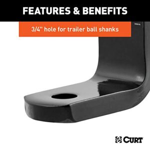 CURT 45028 Class 1 Trailer Hitch Ball Mount, Fits 1-1/4-Inch Receiver, 2,000 lbs, 3/4-Inch Hole, 6-Inch Drop, 4-5/8-Inch Rise , black