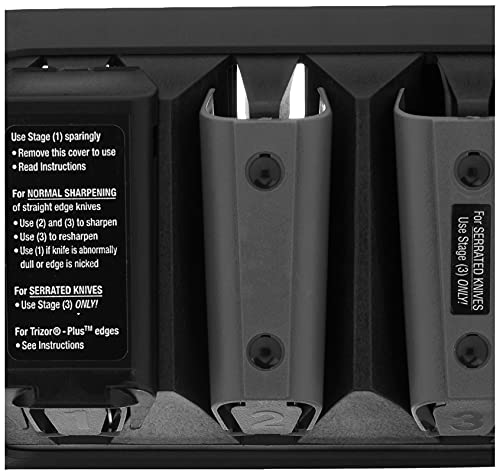 Chef’sChoice Edge Select Diamond Hone Professional Knife Sharpener for Straight and Serrated Knives with Precision Angle Control, One Size, Gray