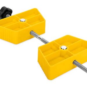 Camco Large RV Wheel Stop | Fits 26 to 30-inch Diameter Tires and Tire Spacing from 3 ½ to 5 ½-inches | Yellow (44622)