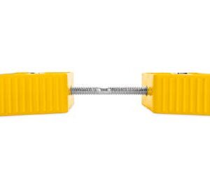 Camco Large RV Wheel Stop | Fits 26 to 30-inch Diameter Tires and Tire Spacing from 3 ½ to 5 ½-inches | Yellow (44622)