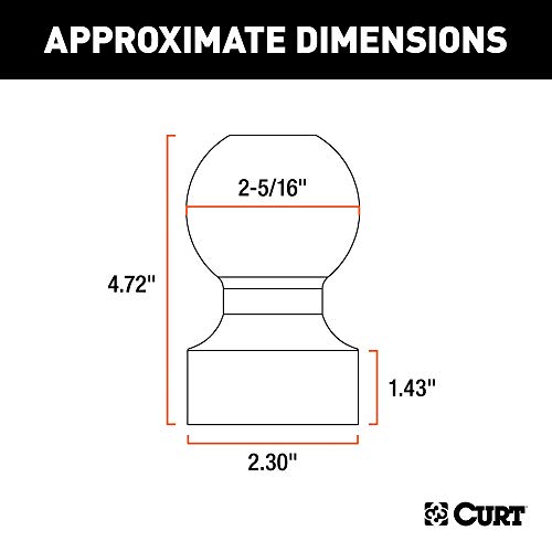 CURT 40094 Raw Steel Weld-On Gooseneck Ball, 2-5/16-Inch Diameter, 30,000 lbs