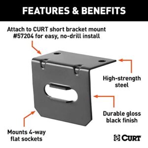 CURT 58301 Vehicle-Side Trailer Wiring Harness Mounting Bracket for 4-Way Flat