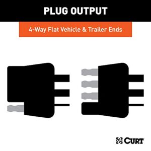 CURT 58305 4-Pin Flat Wiring Harness, 48-Inch Vehicle-Side, 12-Inch Trailer-Side Wires