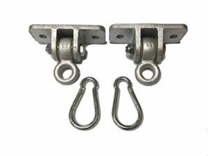 congo set of 2 commercial swing hangers galvanized to attach to wooden beams – now includes bonus hanging snap hooks (carabiners)