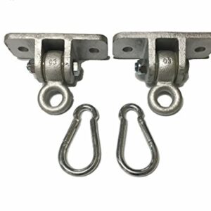 CONGO Set of 2 Commercial Swing Hangers Galvanized to Attach to Wooden Beams - Now Includes Bonus Hanging Snap Hooks (Carabiners)