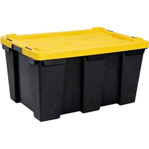 gracious living heavy duty stackable strong box, black, yellow