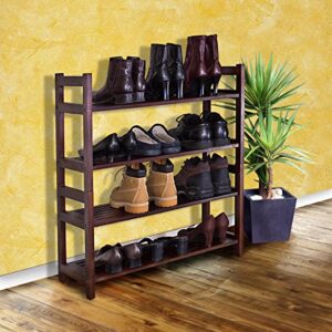 d-art shoe rack organizer- 4 tiers – in mahogany wood