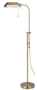 cal lighting bo-117fl-ab floor lamp pharmacy collection with adjust pole , 62 inches, antique brass finish
