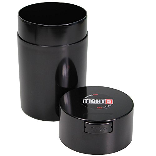 Tightvac - 1 oz to 6 ounce Airtight Multi-Use Vacuum Seal Portable Storage Container for Dry Goods, Food, and Herbs - Black Cap & Black Body