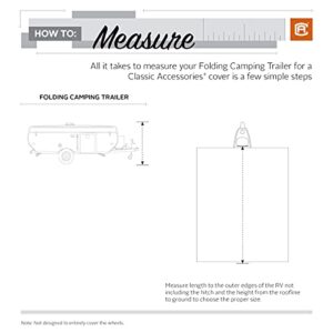 Classic Accessories Over Drive PolyPRO3 Folding Camping Trailer Cover, Fits 10'-12'L, Camper RV Cover, Customizable Fit, Water-Resistant, All Season Protection for Motorhome, Grey/Snow White