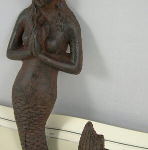 Large Cast Iron Praying Mermaid Hook