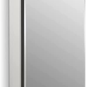 KOHLER CB-CLC1526FS CLC Flat 15" W x 26" H Aluminum Single Medicine Cabinet with Mirrored Door, Beveled Edges, Anodized Aluminim