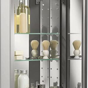 KOHLER CB-CLC1526FS CLC Flat 15" W x 26" H Aluminum Single Medicine Cabinet with Mirrored Door, Beveled Edges, Anodized Aluminim