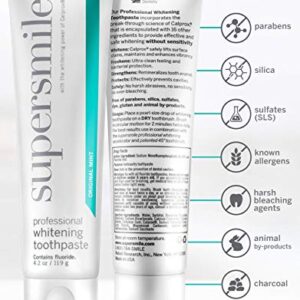 Supersmile Professional Teeth Whitening Toothpaste with Fluoride, Original Mint, 4.2 Oz