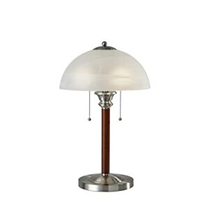 adesso 4050-15 lexington 22.5″ table lamp – lighting fixture with walnut wood body, smart switch compatible lamp. home improvement equipment