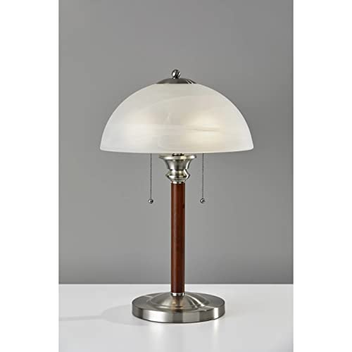 Adesso 4050-15 Lexington 22.5" Table Lamp – Lighting Fixture with Walnut Wood Body, Smart Switch Compatible Lamp. Home Improvement Equipment