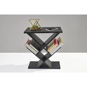 Adesso Zig-Zag Accent Table - Table Bookshelf - Storage Side Table. Home Furnishings and Decor , Black