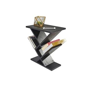 Adesso Zig-Zag Accent Table - Table Bookshelf - Storage Side Table. Home Furnishings and Decor , Black