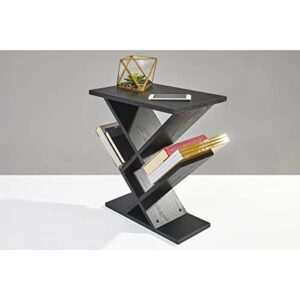 Adesso Zig-Zag Accent Table - Table Bookshelf - Storage Side Table. Home Furnishings and Decor , Black