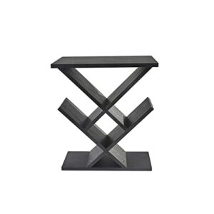 Adesso Zig-Zag Accent Table - Table Bookshelf - Storage Side Table. Home Furnishings and Decor , Black