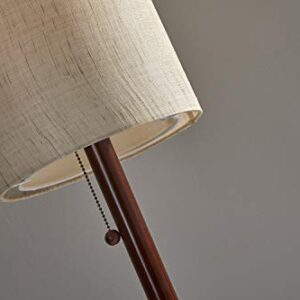 Adesso Home 3338-15 Transitional One Light Floor Lamp from Hamptons Collection in Bronze/Dark Finish, Brown and Beige