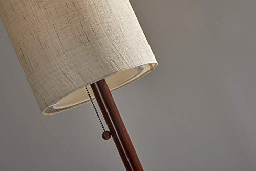 Adesso Home 3338-15 Transitional One Light Floor Lamp from Hamptons Collection in Bronze/Dark Finish, Brown and Beige