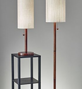 Adesso Home 3338-15 Transitional One Light Floor Lamp from Hamptons Collection in Bronze/Dark Finish, Brown and Beige