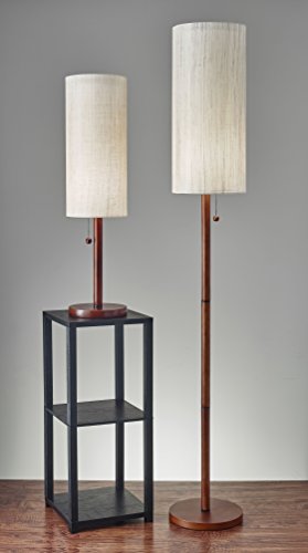 Adesso Home 3338-15 Transitional One Light Floor Lamp from Hamptons Collection in Bronze/Dark Finish, Brown and Beige