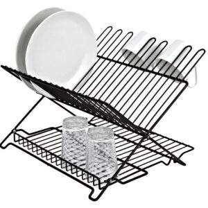 Better Houseware 1483 Junior Folding Dish Rack, Black