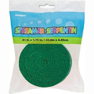 Unique Industries Crepe Paper Streamer, 81ft, Emerald Green