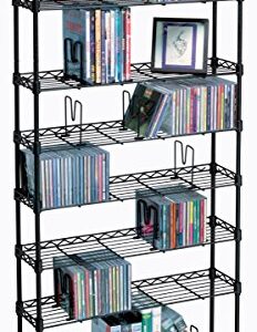 Atlantic Maxsteel 8-Tier Heavy Gauge Steel Wire Storage Shelving, holds up to 440 CD; or 228 DVD; or 264 Blu-Ray/Video Game discs, also great for organize collectable/memorabilia, in Black – PN 3020