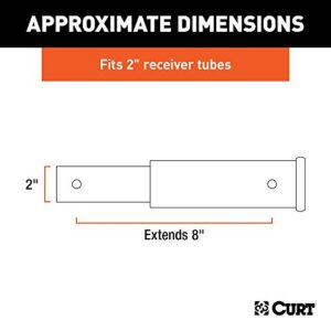 CURT 45791 8-Inch Long Trailer Hitch Extension for 2-Inch Receiver, 3,500 lbs , black