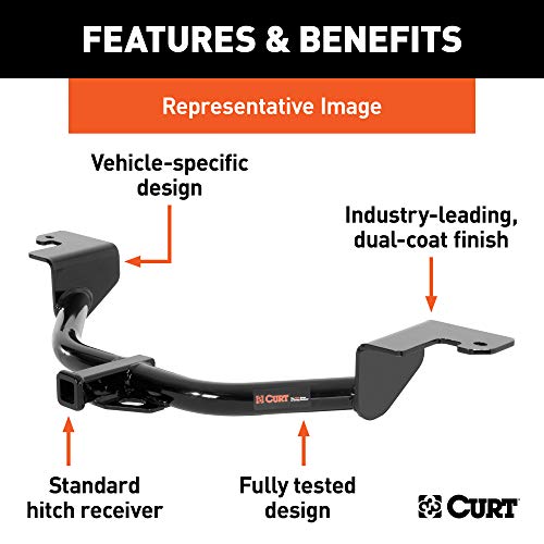 CURT 113253 Class 1 Trailer Hitch with Ball Mount, 1-1/4-In Receiver, Fits Select Hyundai Sonata