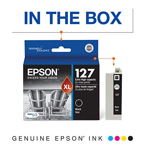 EPSON T127 DURABrite Ultra Ink Standard Capacity Black Cartridge (T127120-S) for select Epson Stylus and WorkForce Printers