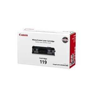 canon genuine toner, cartridge 119 black (3479b001), 1 pack, for canon imageclass mf5800 /5900/6100 series, mf410 series, lbp6300 / 6600 series, lbp250 series laser printer