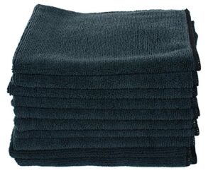 real clean 16×16 300gsm premium black microfiber towels (pack of 10)