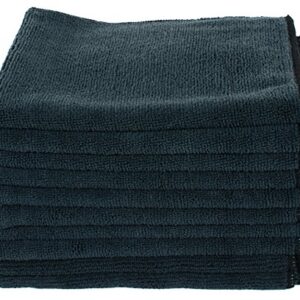 Real Clean 16x16 300GSM Premium Black Microfiber Towels (Pack of 10)